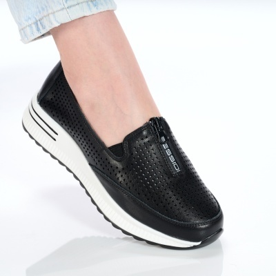 Pantofi dama piele naturala casual comozi – ROSALIA Black