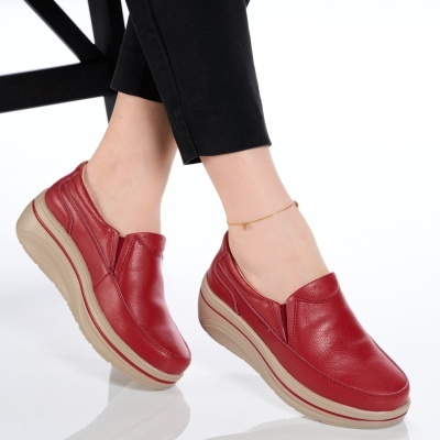 Pantofi dama piele naturala comozi – PALOMA Red - Img 2