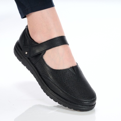 Pantofi dama piele naturala comozi cu bareta – RUBY Black