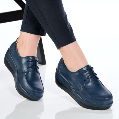Pantofi dama piele naturala talpa ortopedica – OLIVIA Navy