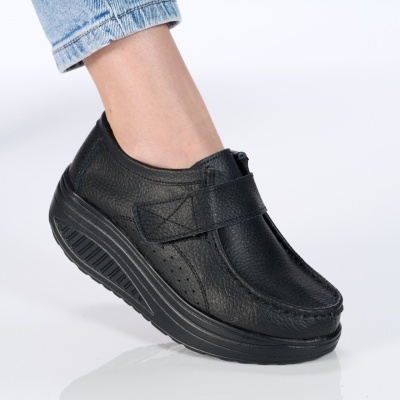 Pantofi dama piele naturala talpa ortopedica – VICTORIA Black&Black