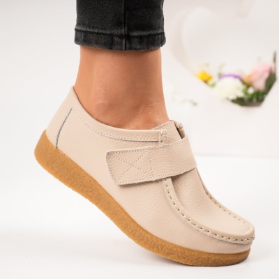 Pantofi dama piele naturala casual – ALLESIA Beige - Img 3