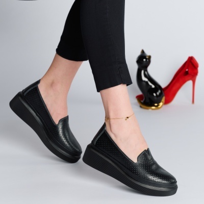 Pantofi dama piele naturala casual – CINDY Black - Img 3