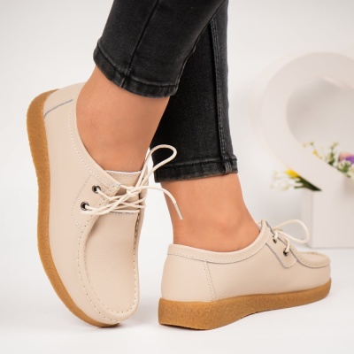 Pantofi dama piele naturala casual – EVELYN Beige - Img 4