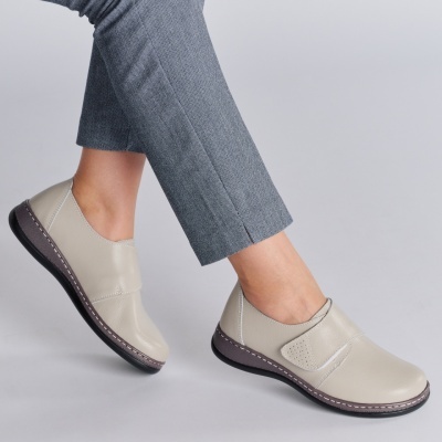 Pantofi dama piele naturala casual – GLORY Beige - Img 3