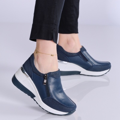 Pantofi dama piele naturala casual – IRENE Navy