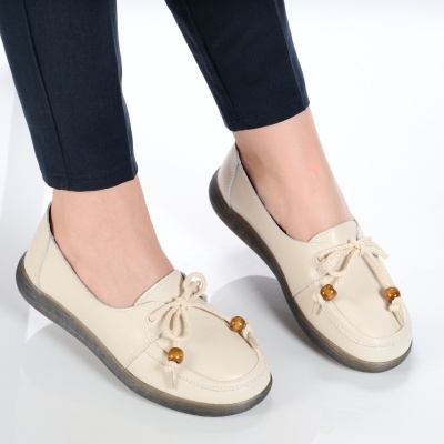 Pantofi dama piele naturala casual – ODESSA Beige - Img 3