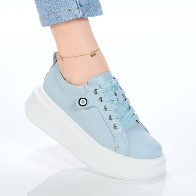Pantofi dama piele naturala casual – PAMELA L. Blue