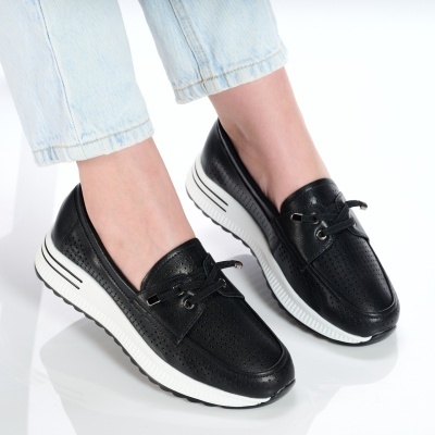 Pantofi dama piele naturala casual – ROSSANA Black - Img 2