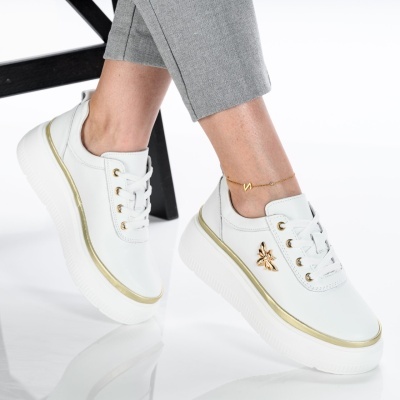 Pantofi dama piele naturala casual – ZEYNA White - Img 2