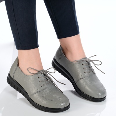 Pantofi dama piele naturala casual comozi – NASIRA Grey - Img 3