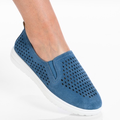 Pantofi dama piele naturala casual - CRINA Navy