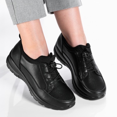 Pantofi dama piele naturala casual - FLAVIA Black - Img 3