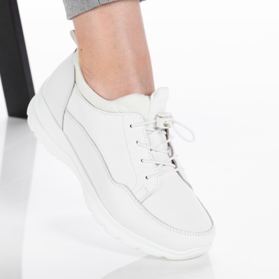 Pantofi dama piele naturala casual - FLAVIA White - Img 2