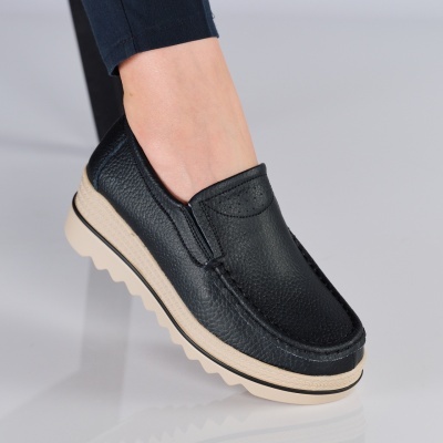 Pantofi dama piele naturala comozi – JANA Black