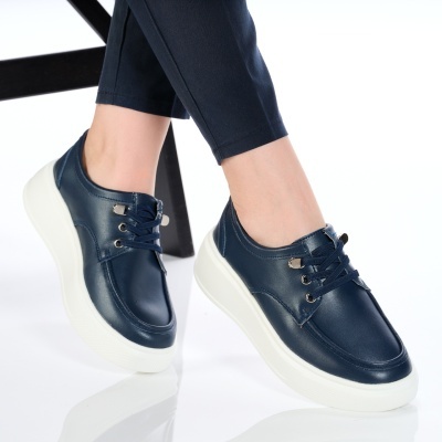 Pantofi dama piele naturala comozi – NOVIA Navy - Img 3