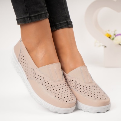 Pantofi dama piele naturala comozi – SOPHIA Beige - Img 3