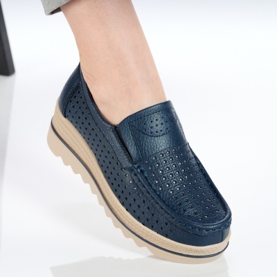 Pantofi dama piele naturala comozi – TESSA Blue