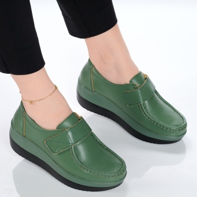 Pantofi dama piele naturala talpa ortopedica – PANDORA Green