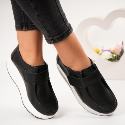 Pantofi dama piele naturala talpa ortopedica – VICTORIA Black - Img 4