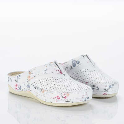Saboti dama piele naturala comozi – ALICE White Flours - Img 4