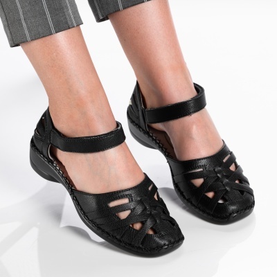 Sandale dama piele naturala comode - ANASTASIA Black - Img 3