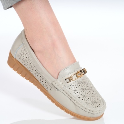 Mocasini dama piele naturala – SIMINA Grey