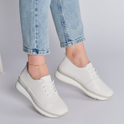 Pantofi dama piele naturala casual – CAROLYN White - Img 2