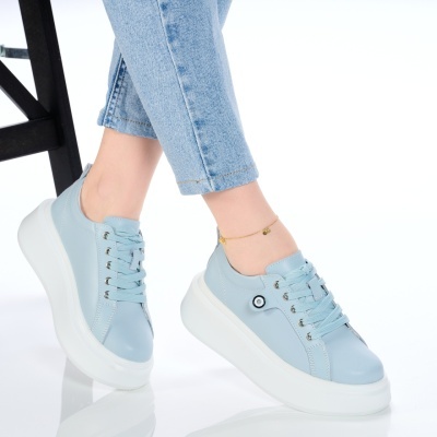 Pantofi dama piele naturala casual – PAMELA L. Blue - Img 2