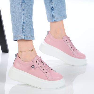 Pantofi dama piele naturala casual – PAMELA Pink - Img 2
