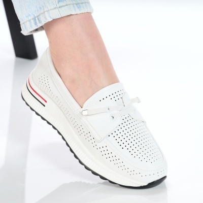 Pantofi dama piele naturala casual – ROSSANA White