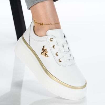 Pantofi dama piele naturala casual – ZEYNA White