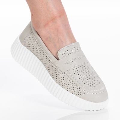 Pantofi dama piele naturala casual - ADA Beige