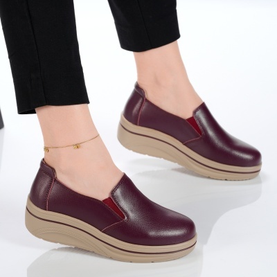 Pantofi dama piele naturala casual comozi – PATRICIA Wine - Img 3