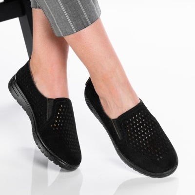 Pantofi dama piele naturala casual - CRINA Black - Img 2