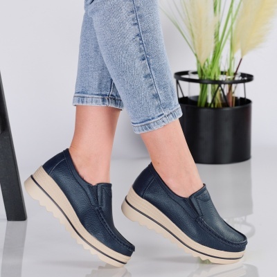 Pantofi dama piele naturala comozi – JANA Blue - Img 2