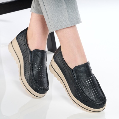 Pantofi dama piele naturala comozi – TESSA Black - Img 2