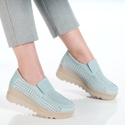 Pantofi dama piele naturala intoarsa comozi – THALIA Grey - Img 3