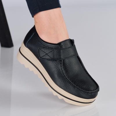 Pantofi dama piele naturala talpa comoda – IVY Black