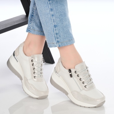 Pantofi dama piele naturala talpa ortopedica – PETRONELA White