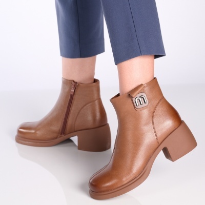Botine dama piele naturala – KENDRA Brown - Img 2