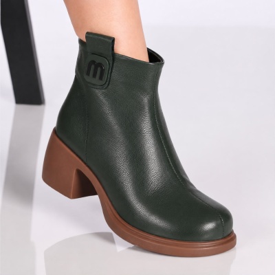 Botine dama piele naturala – KENDRA Green