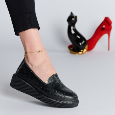 Pantofi dama piele naturala casual – CINDY Black - Img 1
