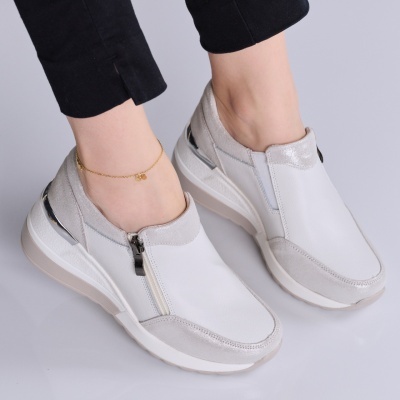 Pantofi dama piele naturala casual – IRENE White - Img 3