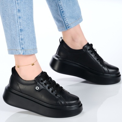 Pantofi dama piele naturala casual – PAMELA Black - Img 3
