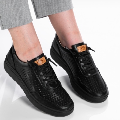Pantofi dama piele naturala casual - ANDRA Black - Img 3