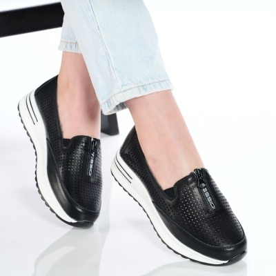 Pantofi dama piele naturala casual comozi – ROSALIA Black - Img 2