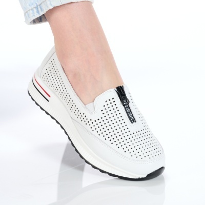 Pantofi dama piele naturala casual comozi – ROSALIA White