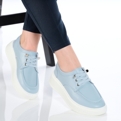 Pantofi dama piele naturala comozi – NOVIA Blue - Img 3