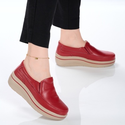 Pantofi dama piele naturala comozi – PALOMA Red - Img 3